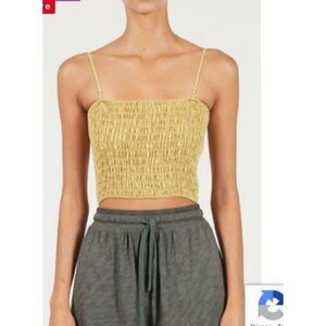 ATM Linen Smocked Tube Top in Seagrass NWT Size XL